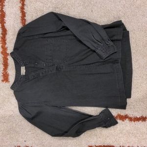 Madewell denim collarless popover shirt